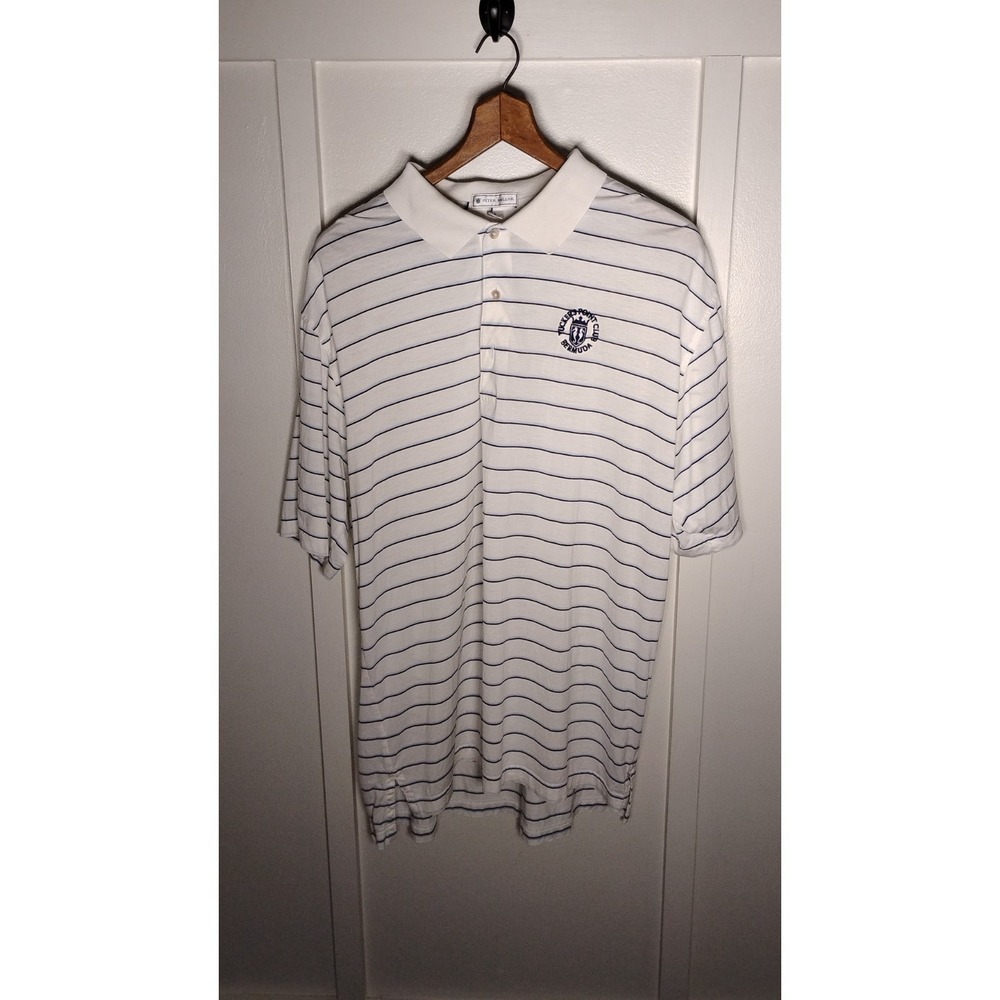 Peter Millar Crown Men's Golf Polo Shirt Large Tucker Point Club Bermuda Logo